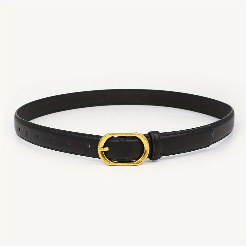 Metal Oval Pin Buckle Belts Casual PU Leather Jeans Pants Belt Women Dress Acces