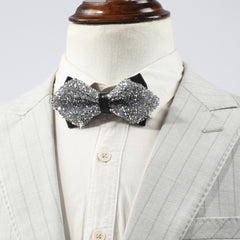 Rhinestone Gypsophila Double Layer Bow Tie For Men