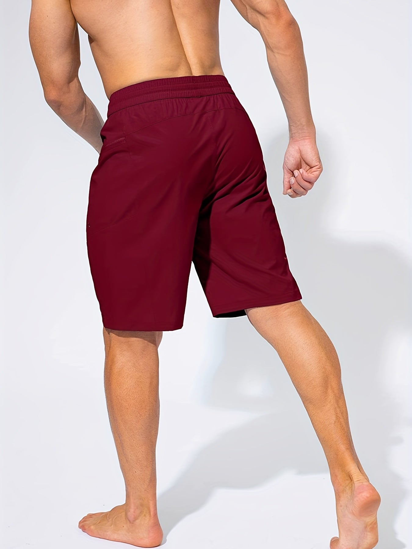 Men's Zip Pocket Swim Trunks Quick Dry UV Protection Beach Shorts