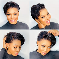 Pixie Cut Short Lace Front Human Hair Wig 13x4 Glueless Pre Plucked