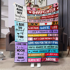 To My Daughter Print Blanket Soft Throw Blanket For Sofa, Bed And Travelling