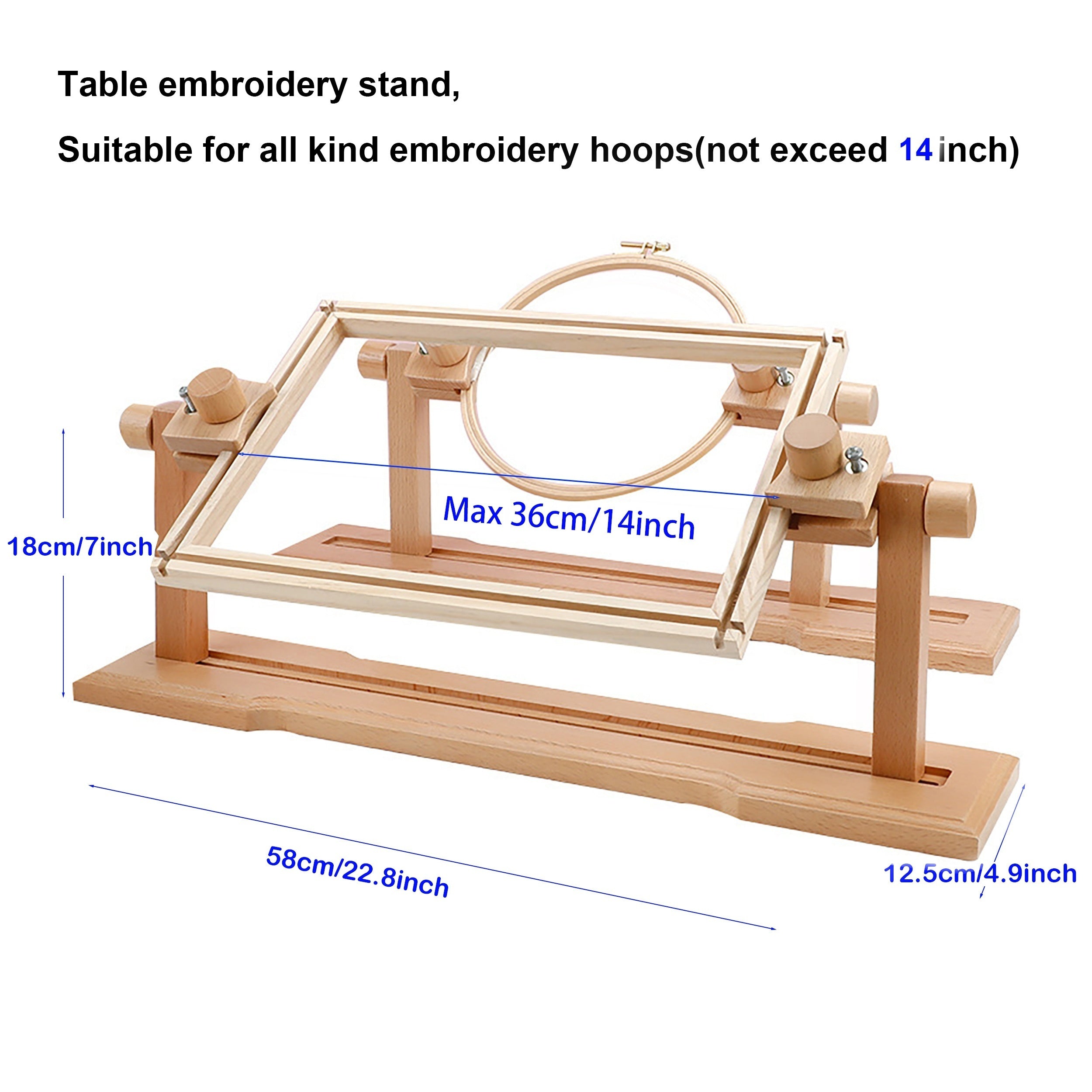 Wooden Adjustable Embroidery Stand Multifunction Hoops Holder
