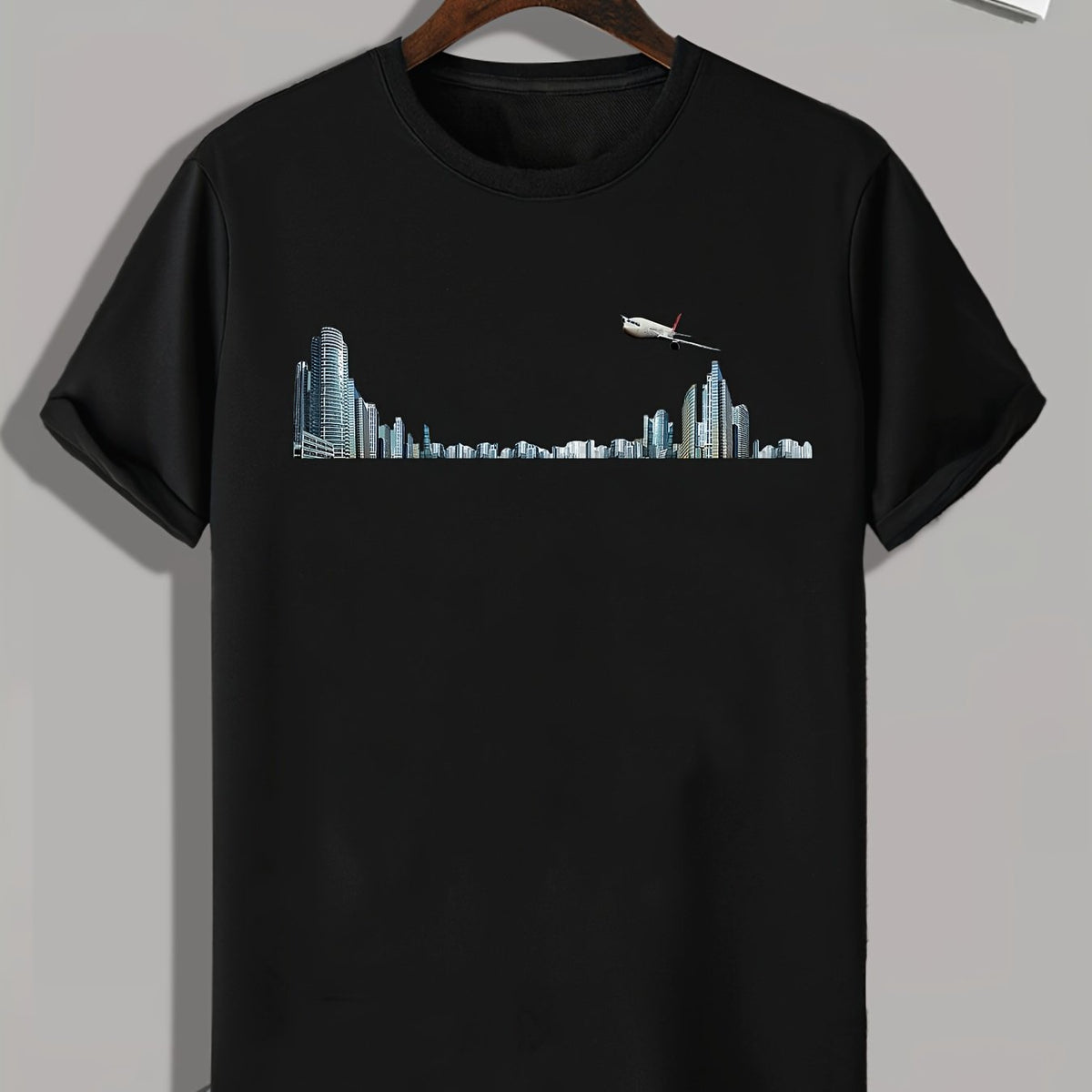 City View Print Men's Graphic T shirt Casual Comfy Tees For Summer Mens Clothing