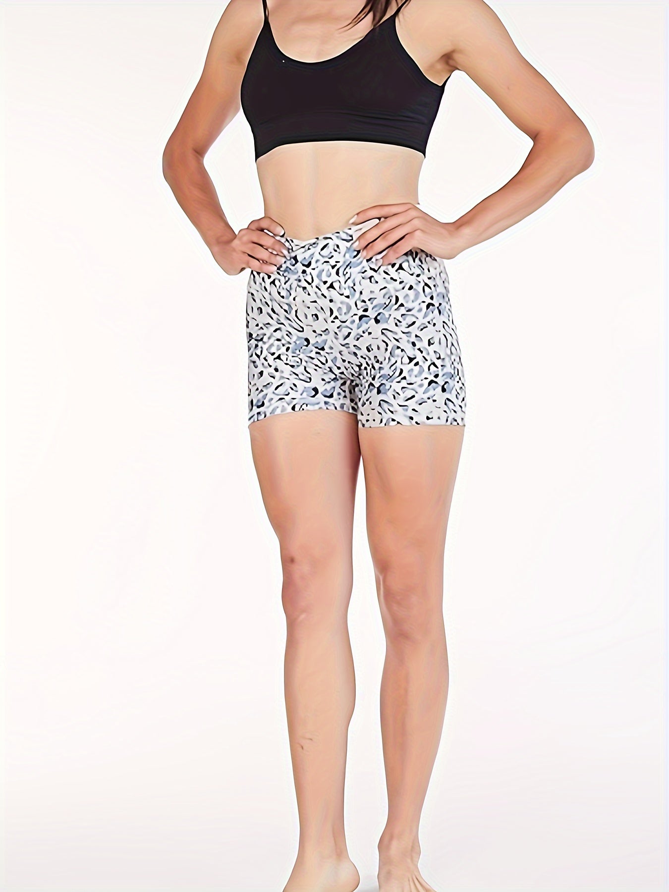 Leopard Print Yoga Shorts Butt Lift High Elastic Sports Shorts