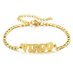 Stainless Steel Zodiac Letter Bracelet Gift