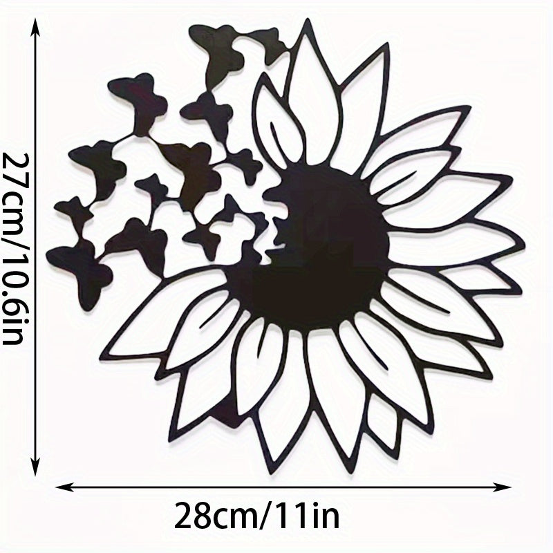 Butterfly Sunflower Metal Wall Decor for Home Modern Art
