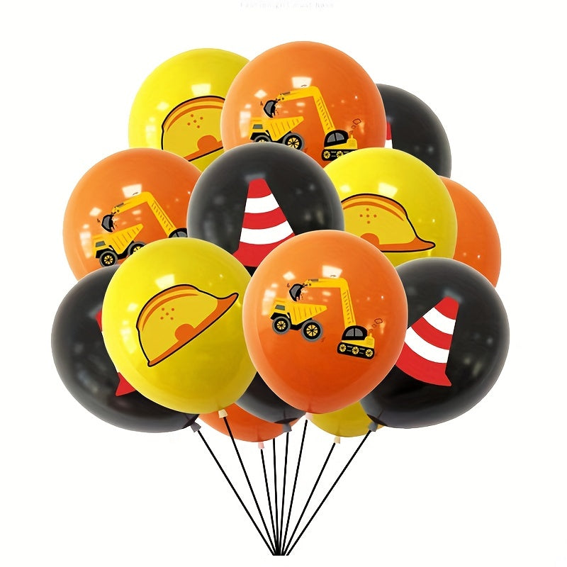 42pcs Engineering Vehicle Set Birthday Party Construction Excavator Decoration