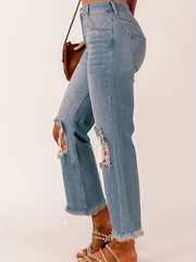  Women's High Waist Wide Leg Denim Pants