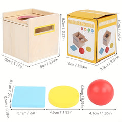 Wooden Ball Sorting Toy Matching Puzzle 3 Holes - Festive Gift