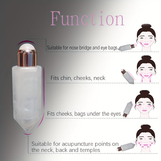 Crystal Face Massage Roller & Essential Oil Bottle Set