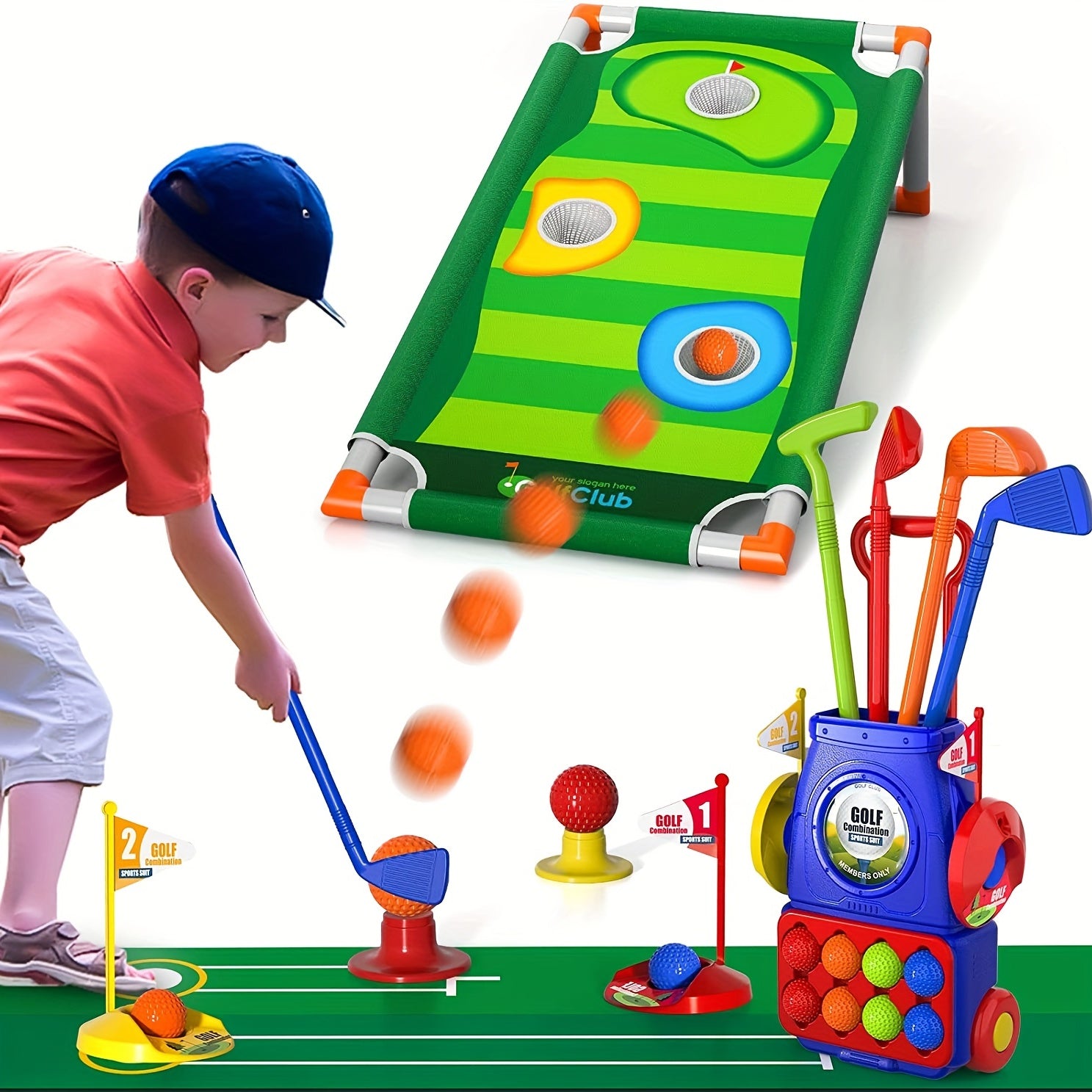 Toddler Golf Set Upgraded Children's Golf Cart Toy Set