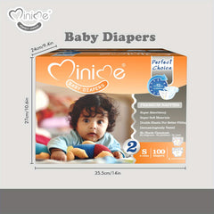 Minime Baby Diapers 3kg 3D Absorbent Core Double Elastic Wasitband