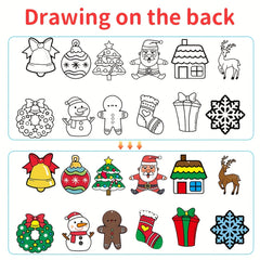 12pcs Rainbow Scratch Christmas Ornaments Magic Scratch Off Cards