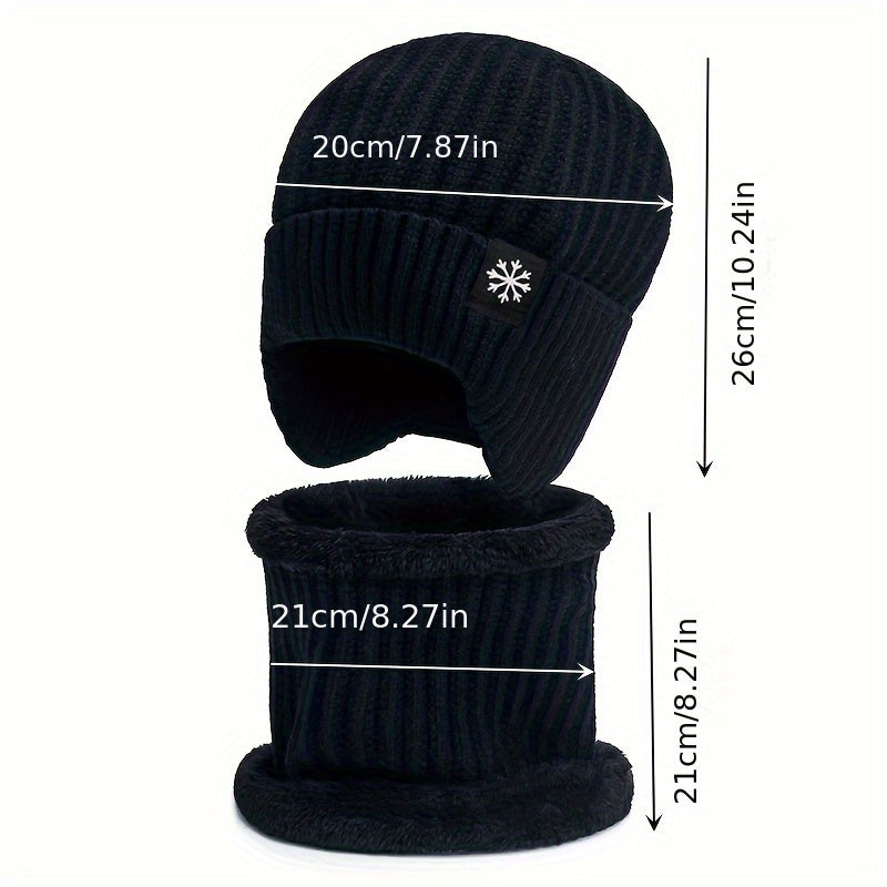 Winter Beanie Hat & Scarf Set for Men and Women