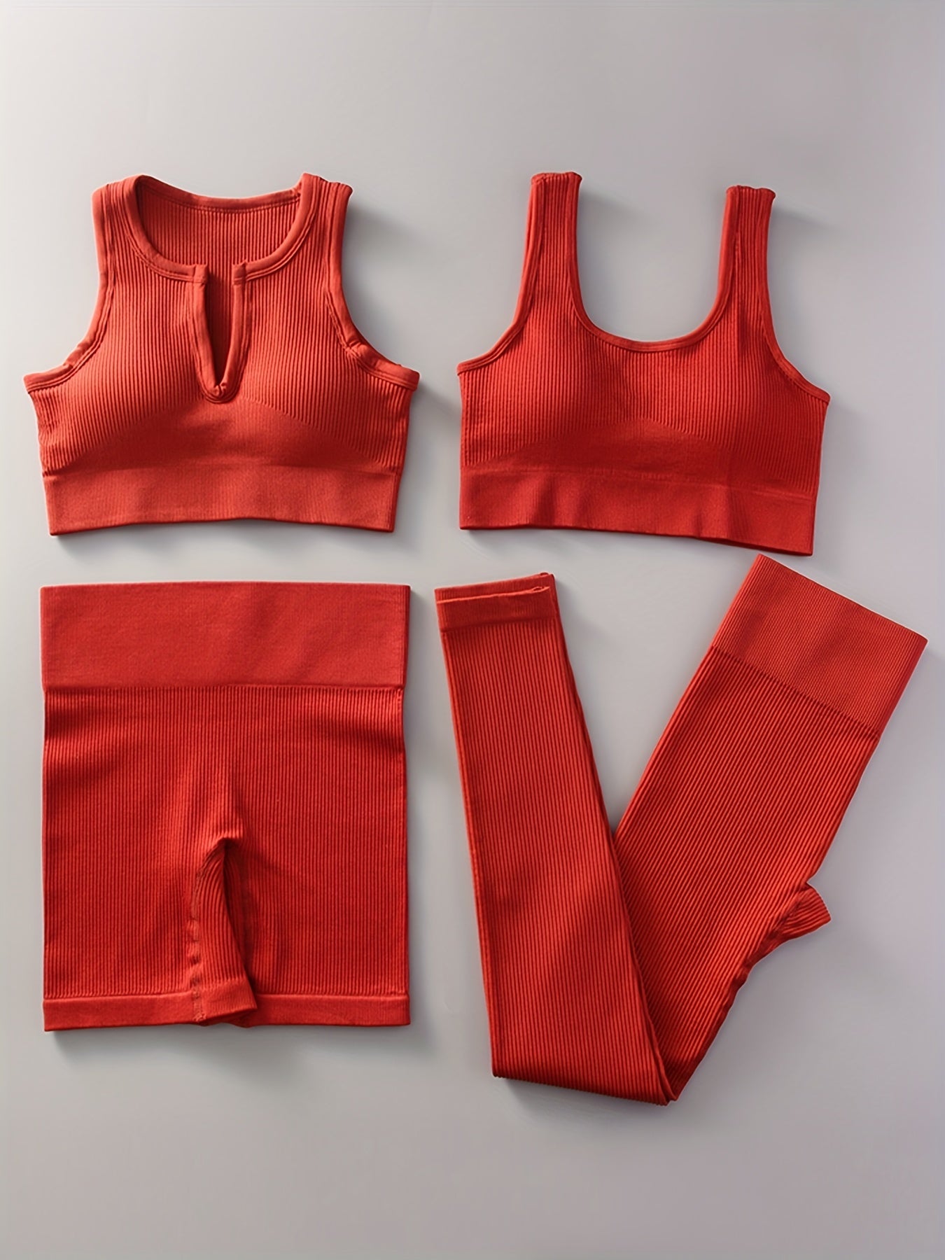 Ribbed Yoga Sports Bra & Leggings Set Women's Activewear