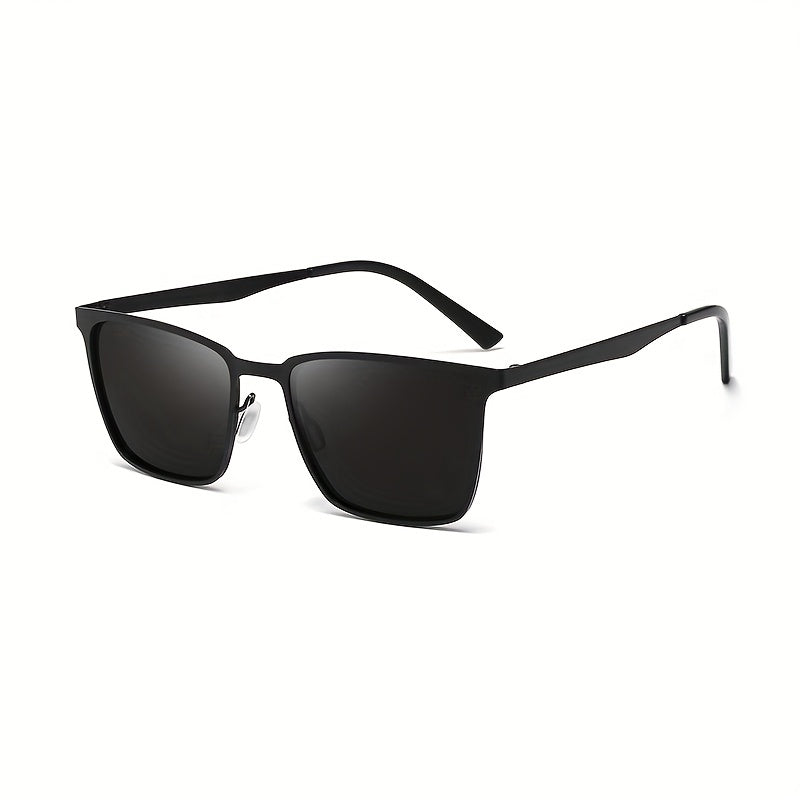 Men's Polarized Square Frame Sunglasses UV400 with Case