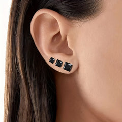Stainless Steel Stud Earrings 14K Plated Zircon Earrings For Men
