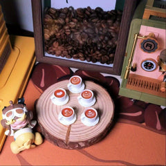 10pcs Resin Latte Coffee Cup Set - Dollhouse Decor & DIY