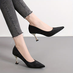 Women's Satin Pointed Toe Slip-On Stiletto Heels Pumps