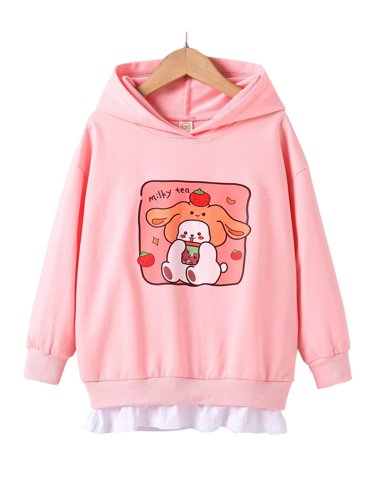 Girls Printed Long Sleeve Hoodie Sweatshirt