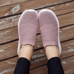 Women's Comfy Knit Sock Sneakers Lace Up Slip On Low Top Shoes