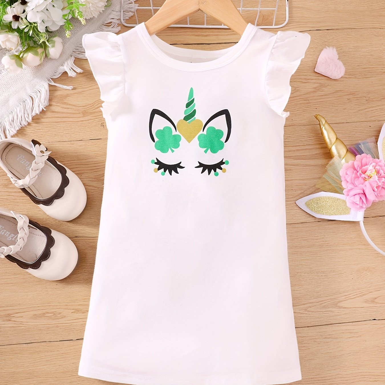Unicorn & Clover Dress for St Patrick's Party