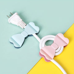 3pcs Bowknot Data Cable Managers for Home and Office