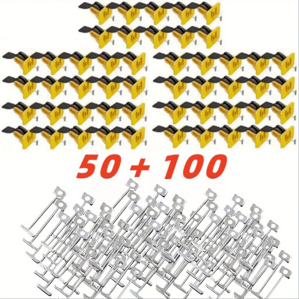 50pcs/100pcs Tile Leveling System - Reusable Tool for Floor & Wall Ceramic Tiles