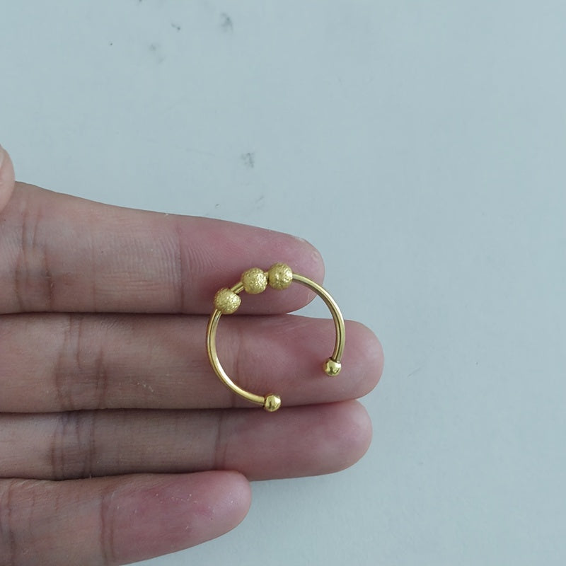 Rotatable Three Bead Fingertip Ring for Stress Relief