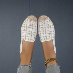 Women's Plaid Slip On Espadrille Shoes Lightweight & Comfortable