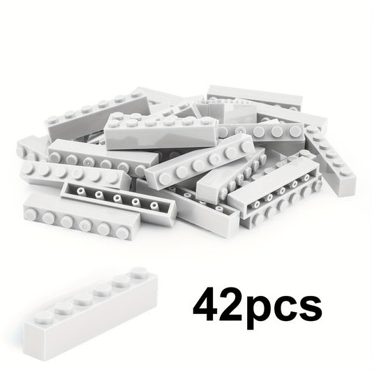 42pcs 1x6 High Brick Kids Puzzle Toy DIY Small Particle Blocks