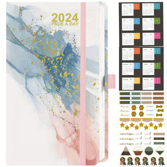 1pc A5 Page A Diary January-December Monthly Planners Banded Cover