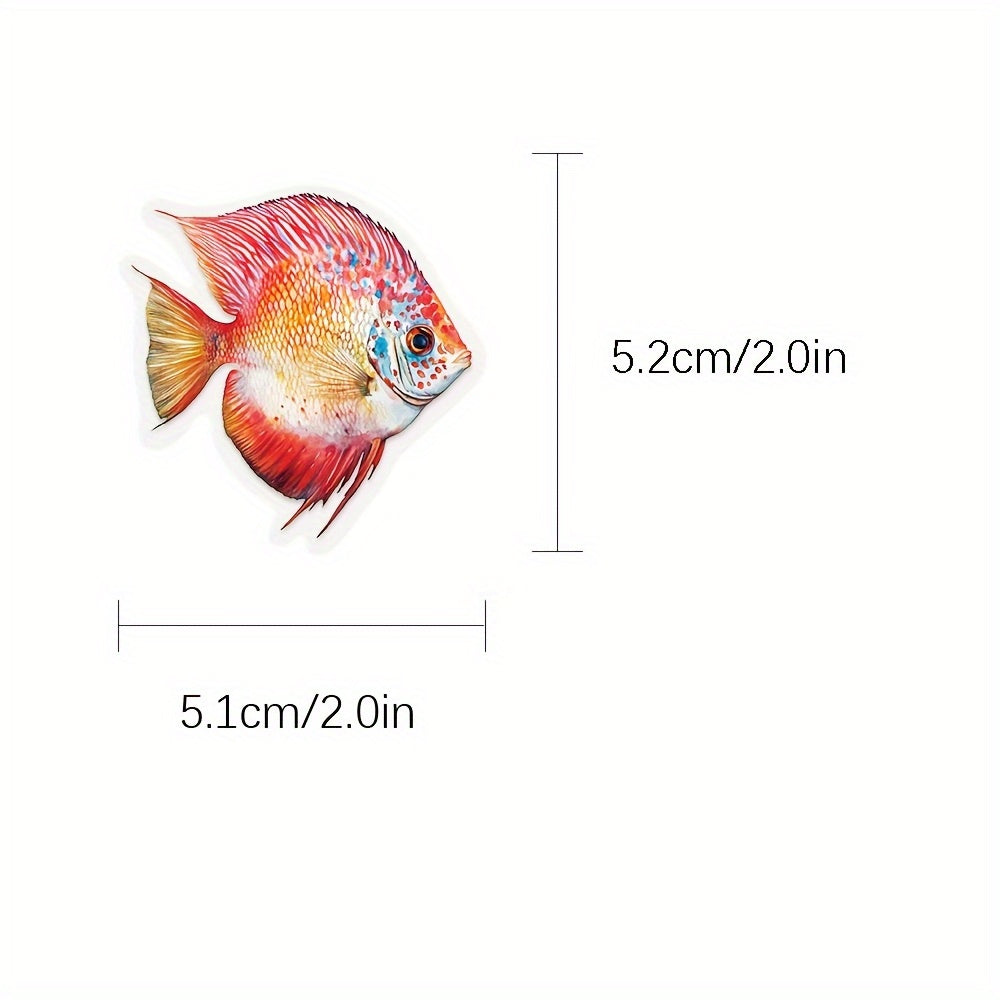 100pcs Ocean Creatures Stickers Colorful Fish Shells Coral