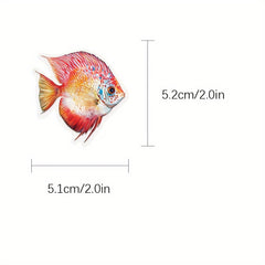 100pcs Ocean Creatures Stickers Colorful Fish Shells Coral