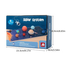 Wooden Solar System Model Board Planets Educational Learning Toy