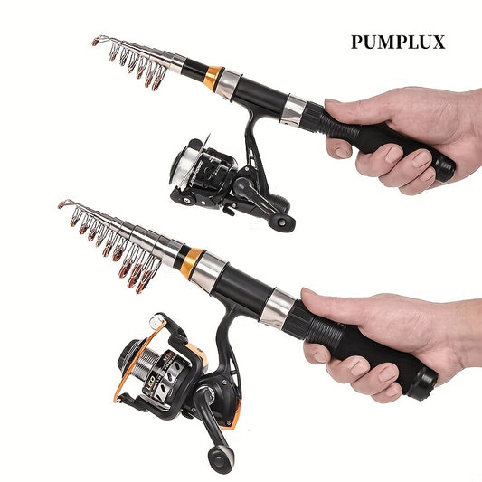 Compact Retractable Fishing Rod for Freshwater Saltwater Ice Fishing