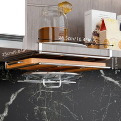 Storage Cabinet Paper Towel Rack Kitchen Punch Cutting Board Rack