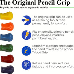 2 Colored Silicone Pen Grips - Writing Aid for Improving Posture