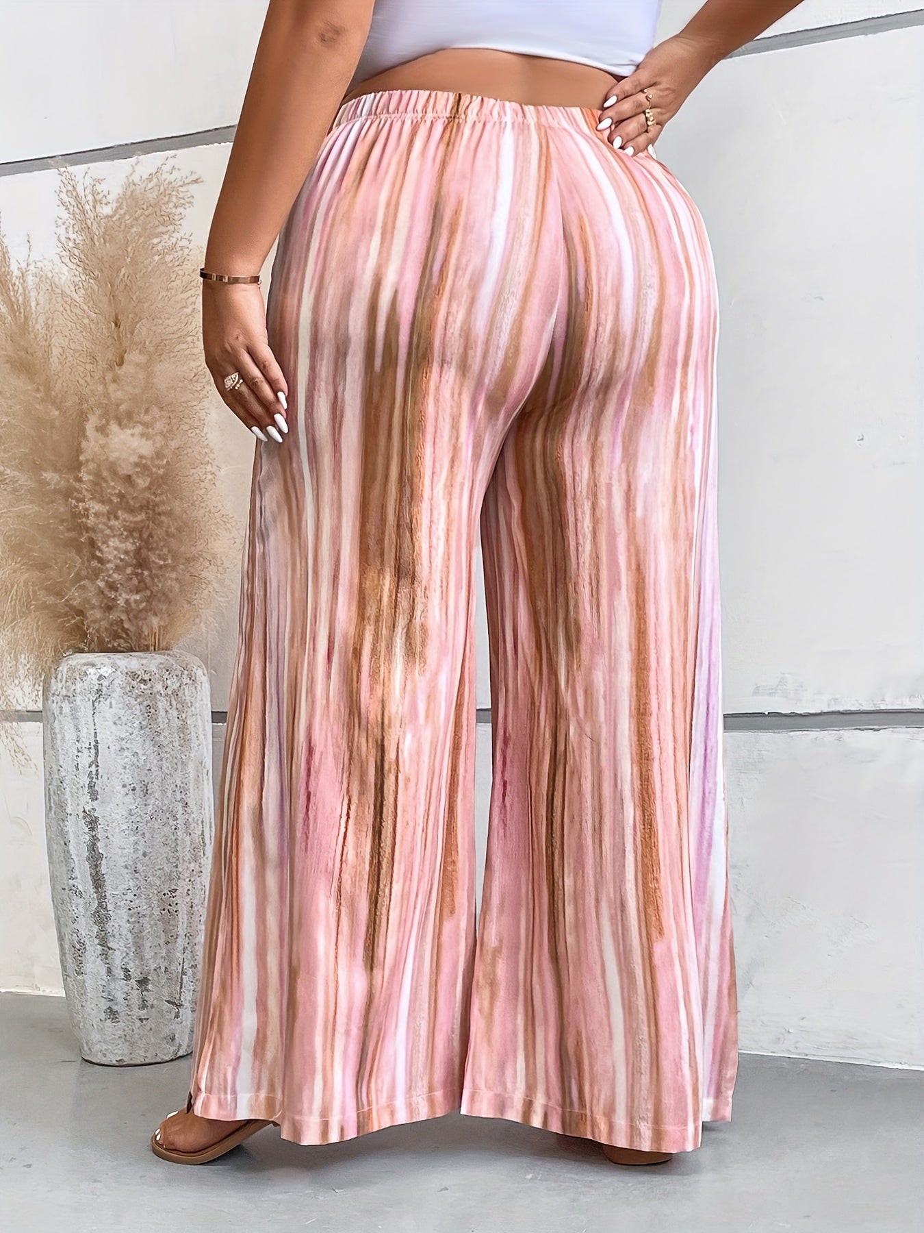  Tie Dye High Rise Wide Leg Trousers