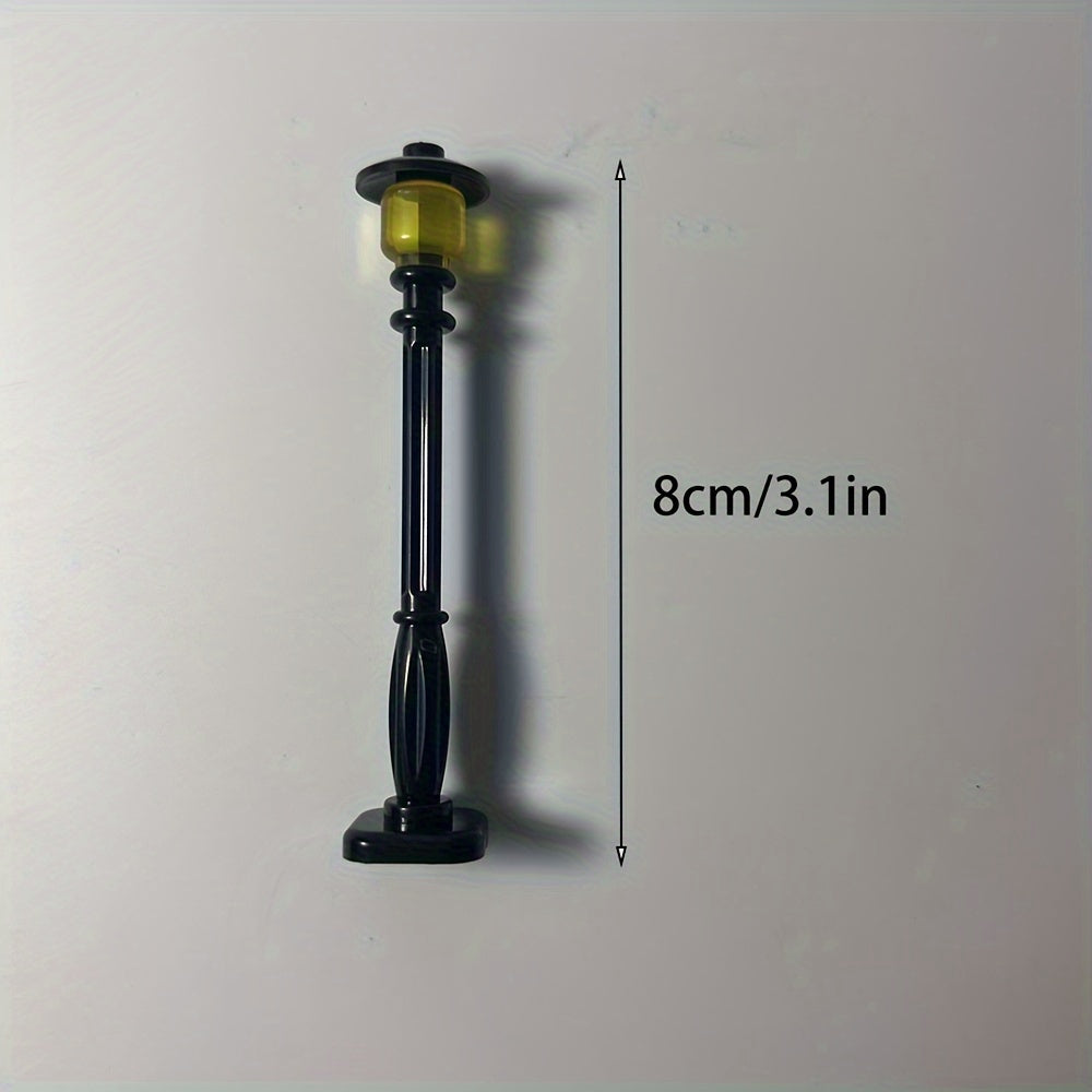 4pcs Yellow Street Light Building Block Accessory