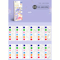 12pcs Watercolor Coloring Book with Paint Pens