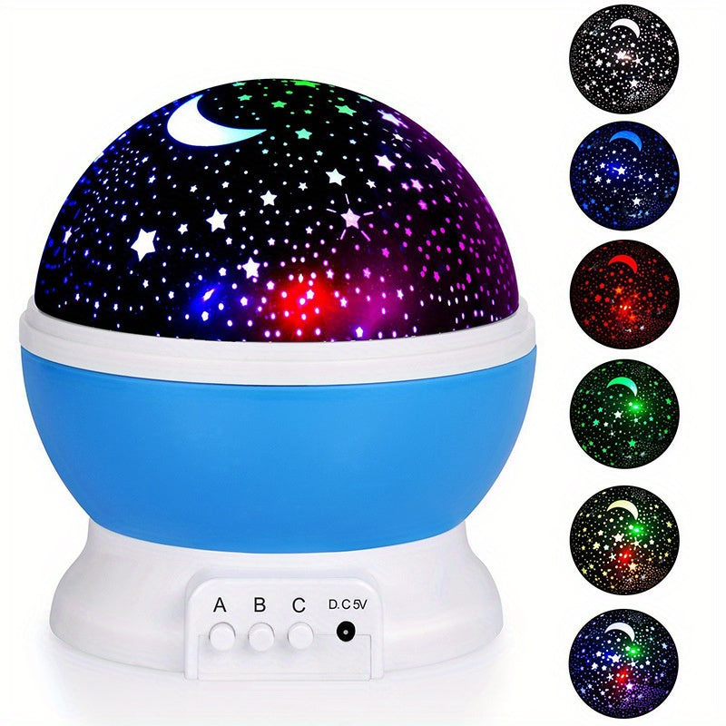 Kids Star Projector Night Light w/ Adjustable Colors & Timer Baby Moon Star Lamp