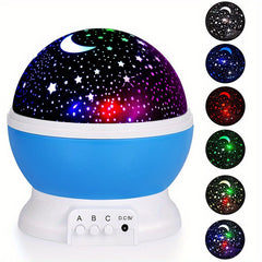 Kids Star Projector Night Light w/ Adjustable Colors & Timer Baby Moon Star Lamp