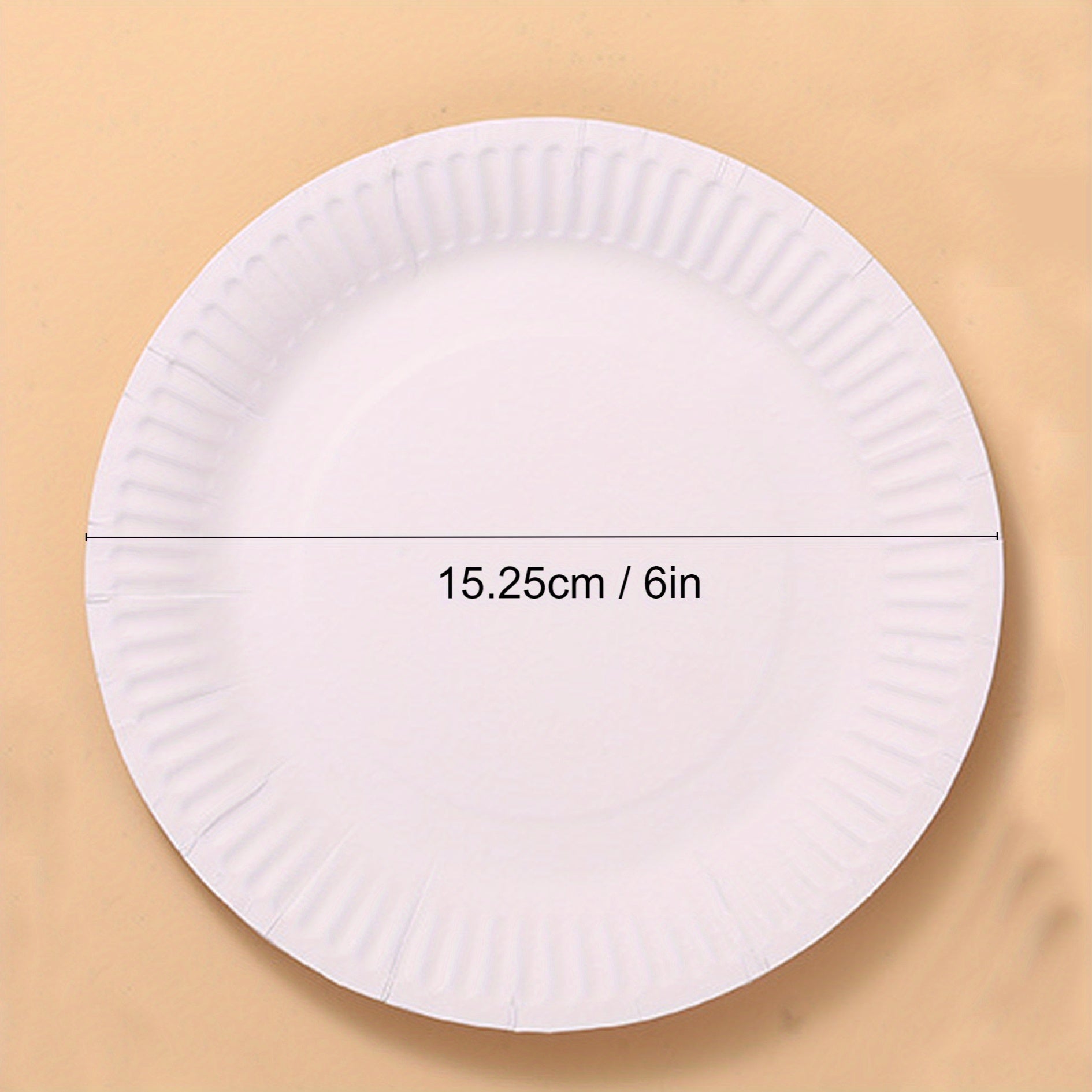50pcs Disposable Plates for Home & Restaurant 15-22cm Biodegradable