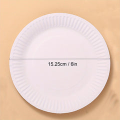 50pcs Disposable Plates for Home & Restaurant 15-22cm Biodegradable