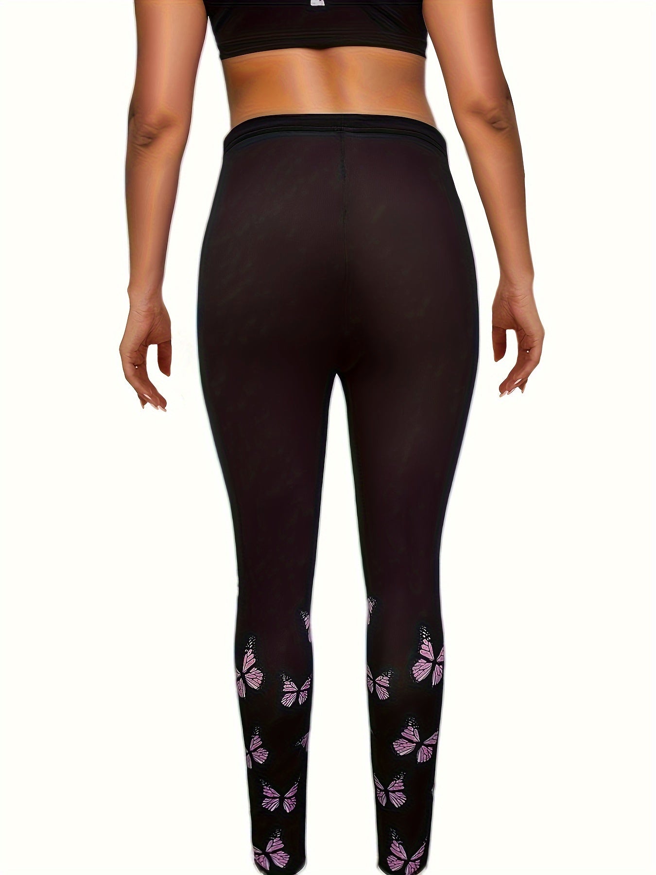  Glitter Butterfly Print Long Sleeve Lounge Set