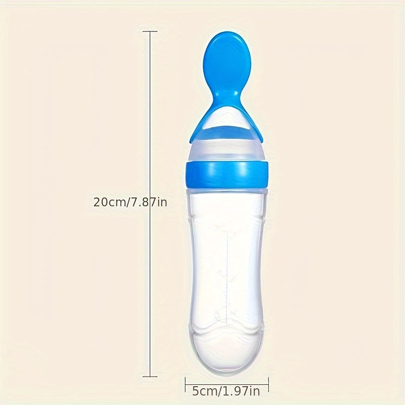 Baby Silicone Squeeze Spoon Rice Paste Feeder