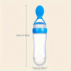 Baby Silicone Squeeze Spoon Rice Paste Feeder