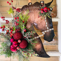 Flower Horse Christmas Wreath Holiday Decoration Room Decoration
