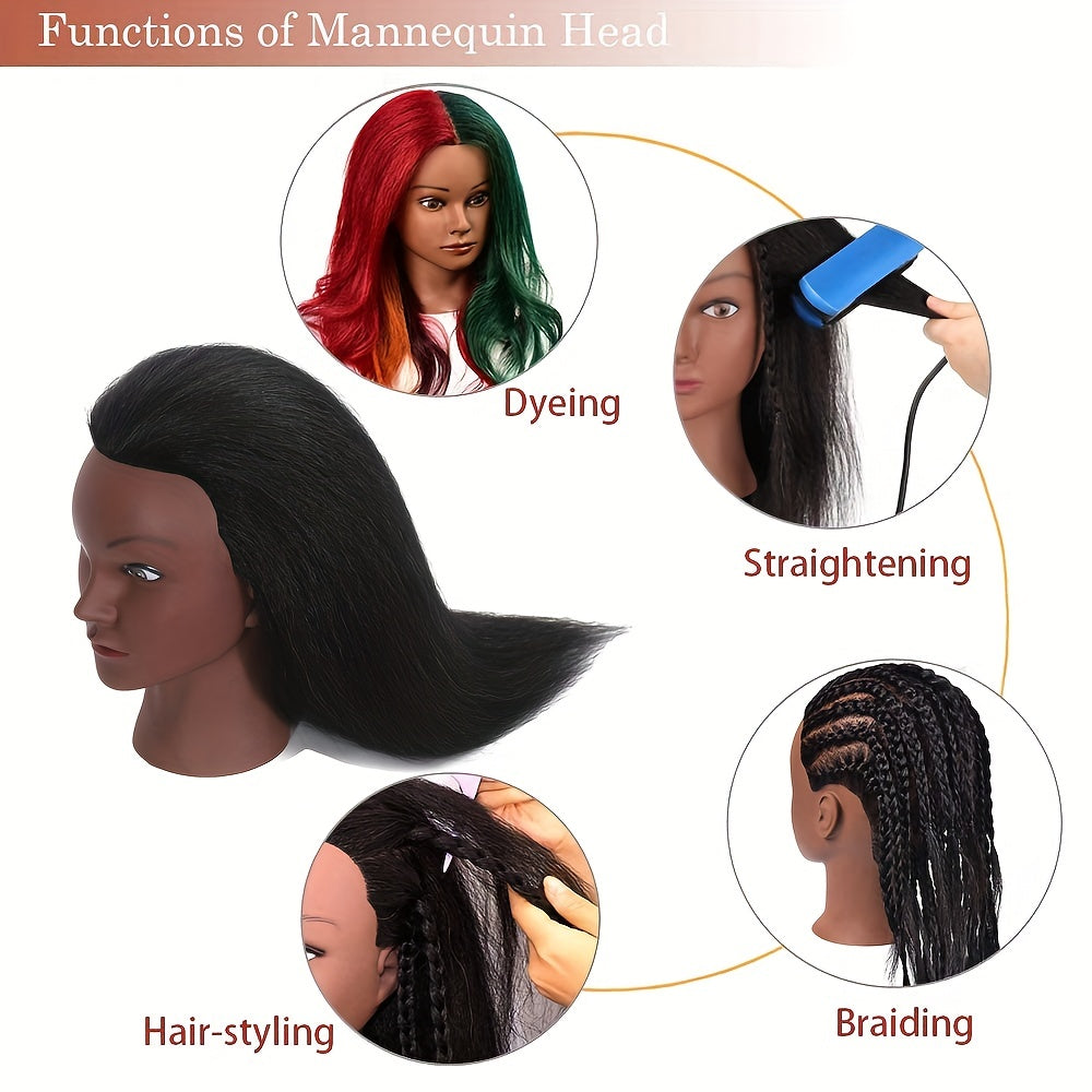 Real Human Hair Mannequin Head Cosmetology Practice Doll